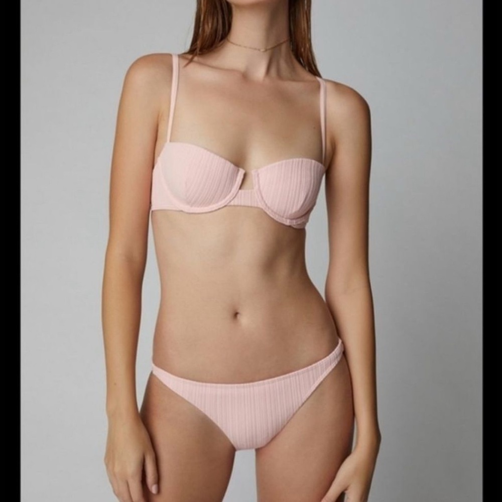 Onia Women’s Ribbed Bikini Bottom Tahiti Pink NWT Size Large
